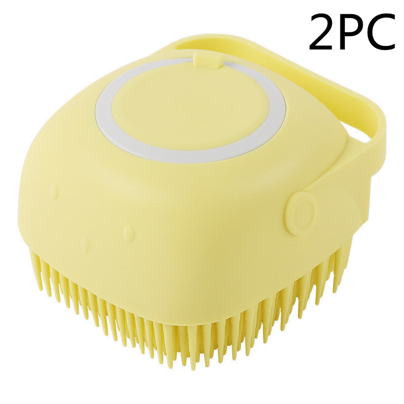 Silicone Dog Bath Massage Gloves Brush Pet Cat Bathroom Cleaning Tool