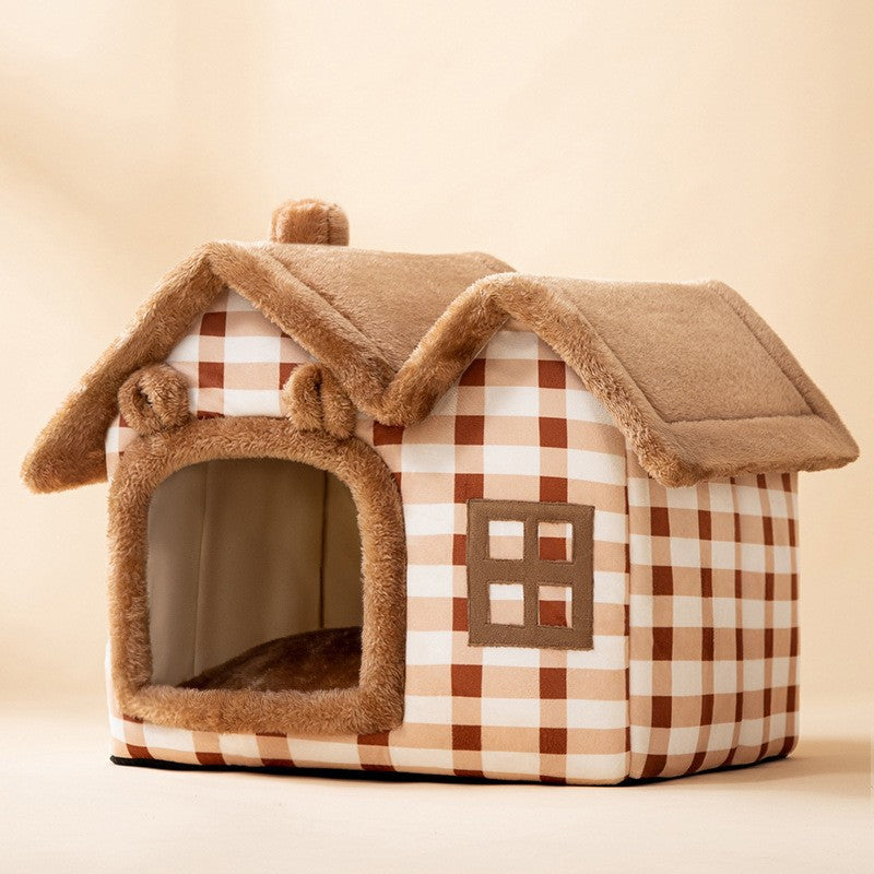 Foldable Dog House Pet Cat Bed Winter Dog Villa Sleep