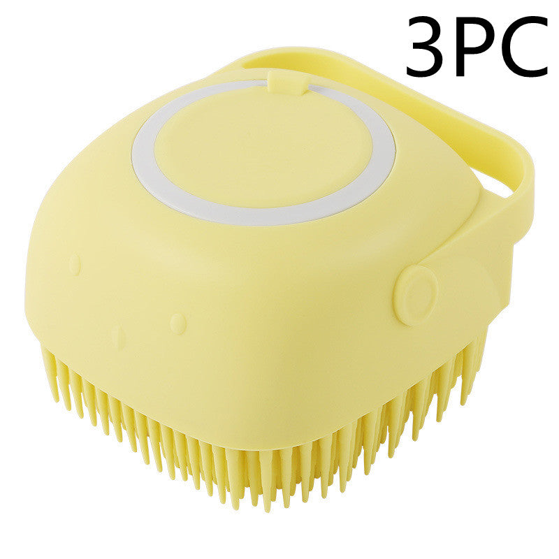 Silicone Dog Bath Massage Gloves Brush Pet Cat Bathroom Cleaning Tool
