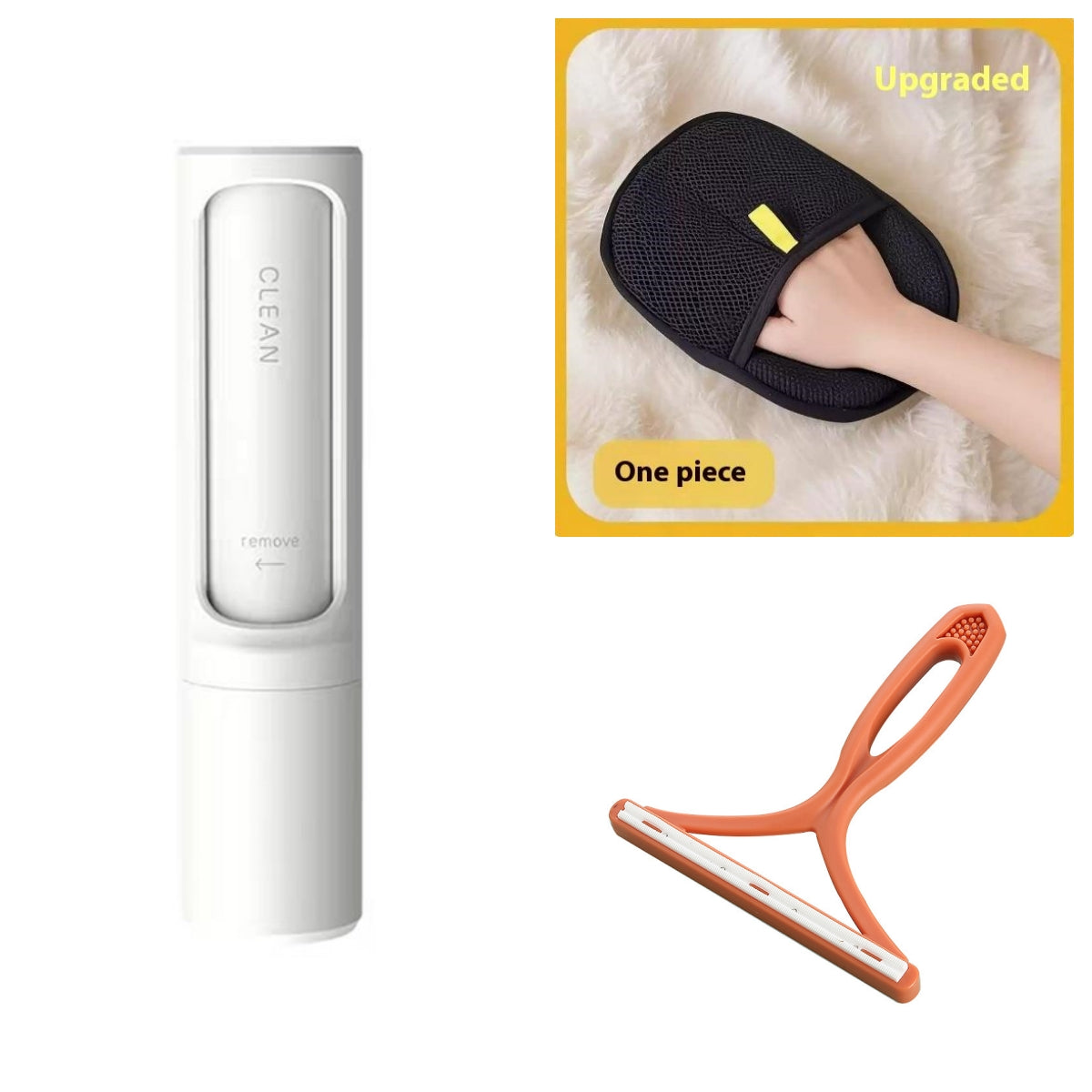 2-1 Reusable Pet Hair Remover Brush Lint Roller Portable Effective Self Cleaning Tool for Cat Dog