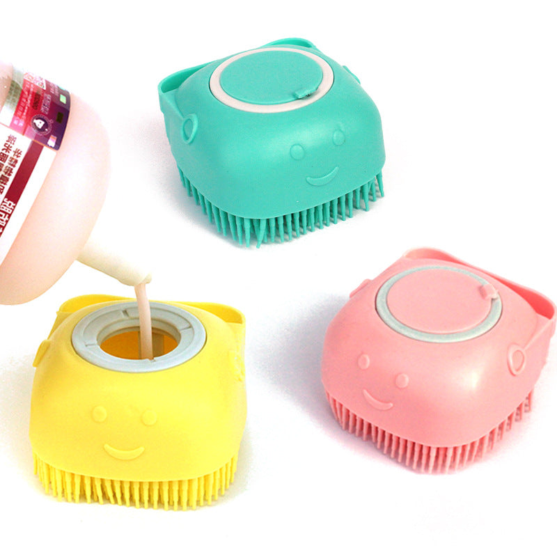 Silicone Dog Bath Massage Gloves Brush Pet Cat Bathroom Cleaning Tool